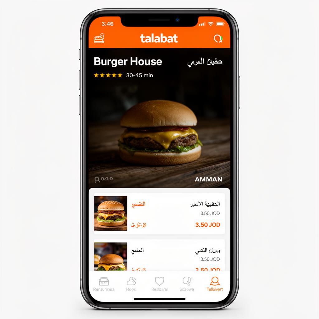 صفحة Burger House على طلبات قبل تحسين Boostr