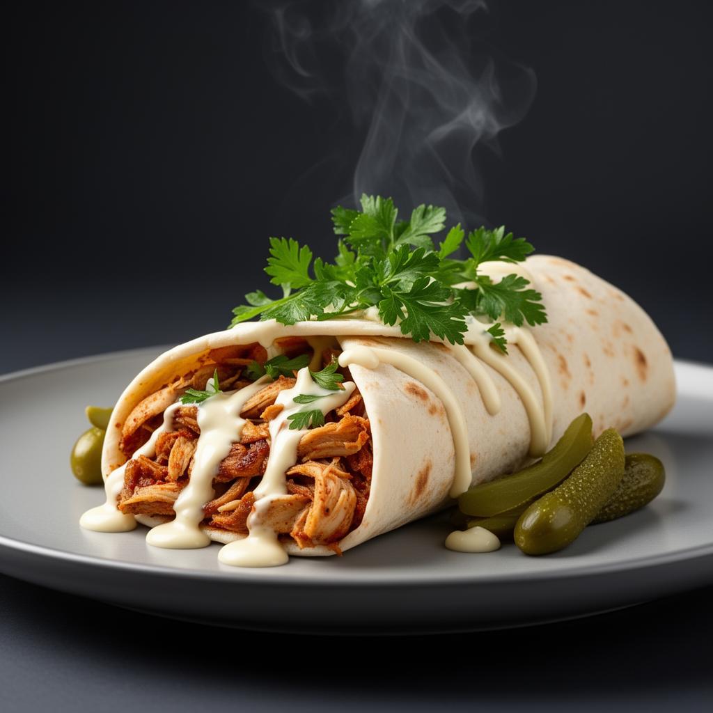 ساندويش شاورما دجاج بجودة احترافية بعد تحسين Boostr